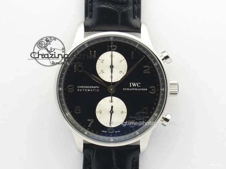 MIROTIME 0217 Modern Portuguese IW371404 ZF V3 1:1 Best Edition SS Black Dial On Black Leather Strap A 7267